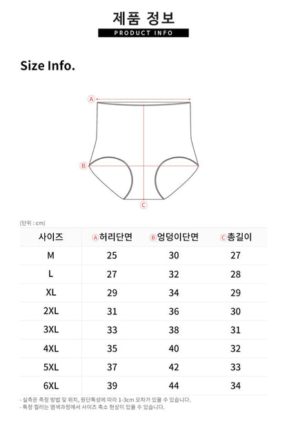 M(85)~6XL(120) 순면 맥스 복대팬티